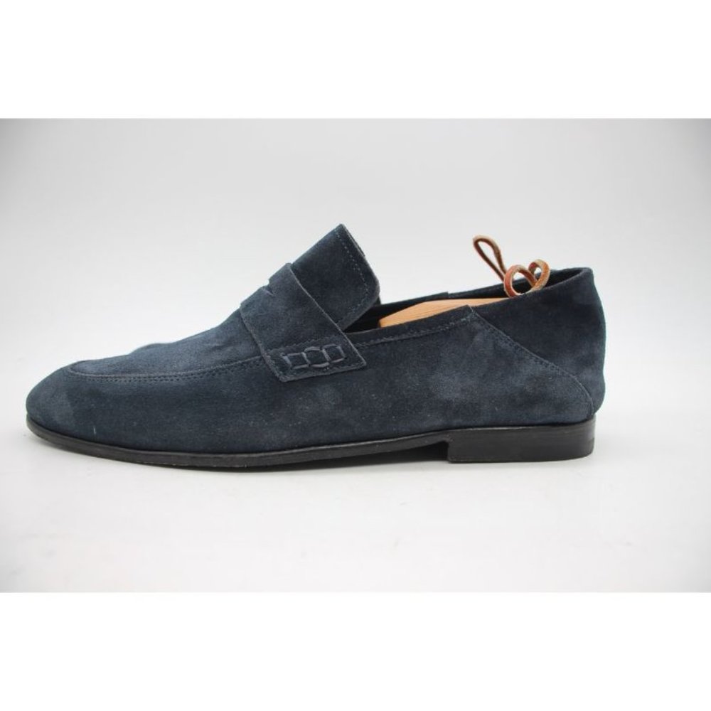 Harrys of London Tassel Loafer Men's Size 42 US 8 Navy Suede Made In Italy - Picture 6 of 13